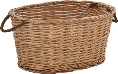 Produktbild von Holzkorb mit Tragegriffen 56x40x28 cm Natur Weide