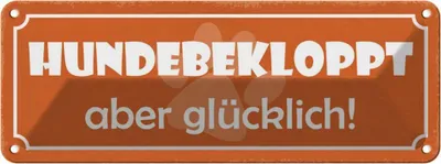 Produktbild von vianmo Blechschild 10x27 cm Hundebekloppt aber glücklich Tier Haustier Hund