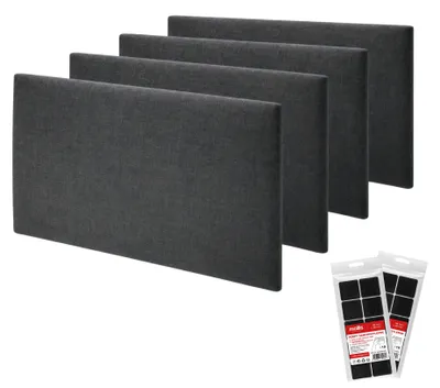 Produktbild von STEGU Polsterpaneel-Set, 4 Stück, rechteckig, 60x30 cm, anthrazit