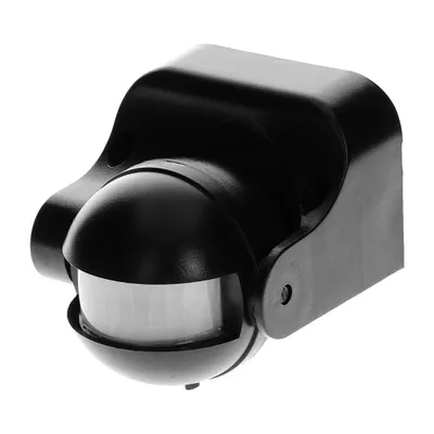 A black motion detector is shown against a white background.