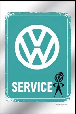 Bedruckter Spiegel Volkswagen VW Service Vintage