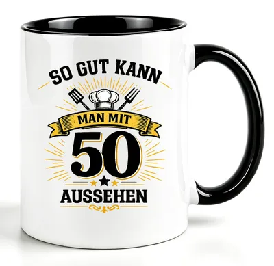 Productafbeelding van Koffiemok - Met opdruk "50". - Voor mannen