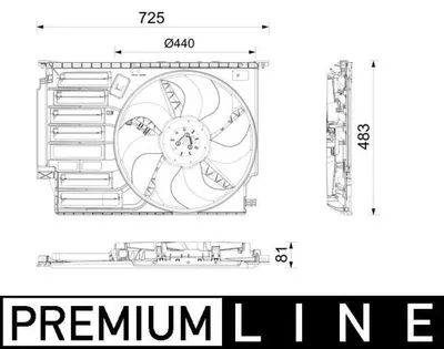 Produktbild von MAHLE CFF 669 000P Lüfter Motorkühlung Kühlerlüfter für BMW X1 (F48) Wasserkühler Ø440mm