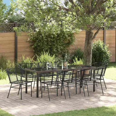Produktbild von Möbel Garten Essgruppe 9 pcs Schwarz Poly-Rattan - Gartenmöbelgarnituren 3380896