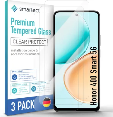 Produktbild von 3x Schutzglas Panzerfolie Klar für Honor 400 Smart 5G Displayschutz Hartglas