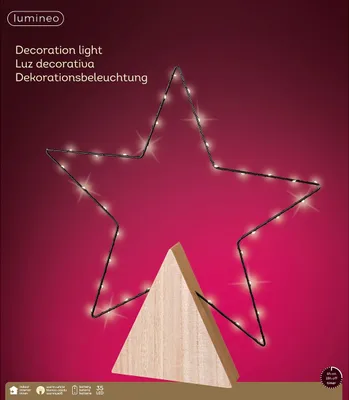 Produktbild von Lumineo LED Stern-Beleuchtung 35 LED, warm weiß, batteriebetrieben