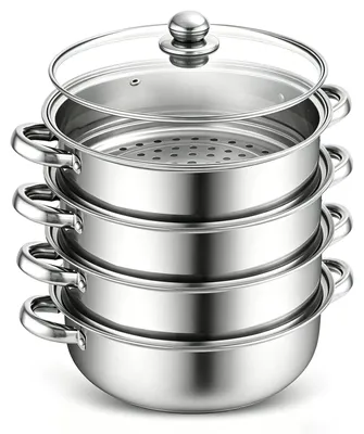 Produktbild von Solidchoice - Edelstahl-Dampfkochtopf, 28 cm, mit Glasdeckel