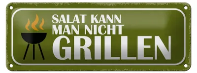 Produktbild von Blechschild Spruch 27x10cm Salat kann man nicht grillen Dekoration