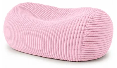 Image de Pouf long géant déhoussable en fourrure côtelée BANANAIR 160 cm rose