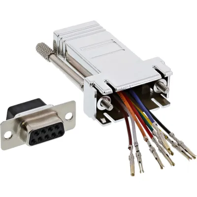Produktbild von InLine Adapter, 9pol Sub D Buchse an RJ45 Buchse, metallisiert, Grau