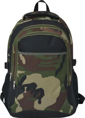 Produktbild von vidaXL Schulrucksack 40 L Schwarz und Tarnfarbe