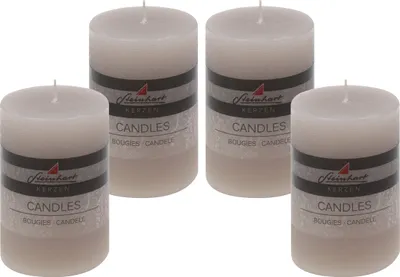 Produktbild von 4er Set Adventskranzkerzen "Raureif" Taupe 100/68 mm