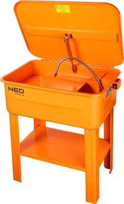Produktbild von NEO TOOLS Profi Teilewaschgerät 45L mit Standfuß – Pulverbeschichteter Stahl, 230V Pumpe (2,7-3,3 l/min)