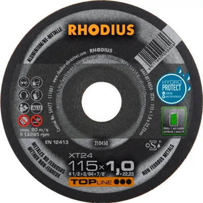Zdjęcie produktu dla Rhodius XT24 210450 Cutting disc (straight) 115 mm 1 pc(s) Non-ferrous metal