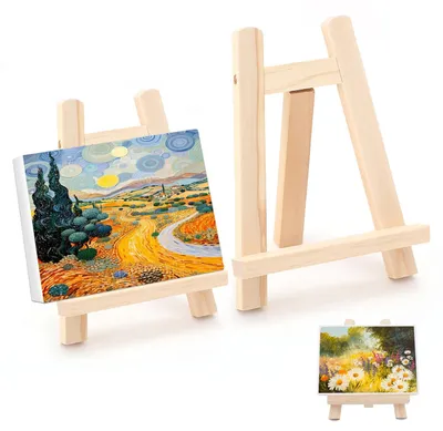 Mini-Staffelei Holz 15x20 cm, 2 Stück, Tischstaffelei