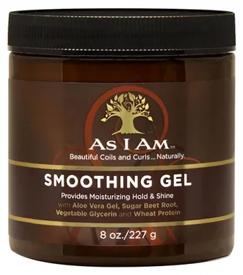 Obrázok produktu pre As I Am Smoothing Hair Gel, Gél na vlasy, Ženy, 237 ml, Aqueous (Water, Aqua Purificada, Purified) Extracts: Beta Vulgaris (Beet) Root¹, Aloe Barbadensis..., - Best if applied to clean, damp hair. Use a spray bottle to dampen hair if necessary. - Apply gel...