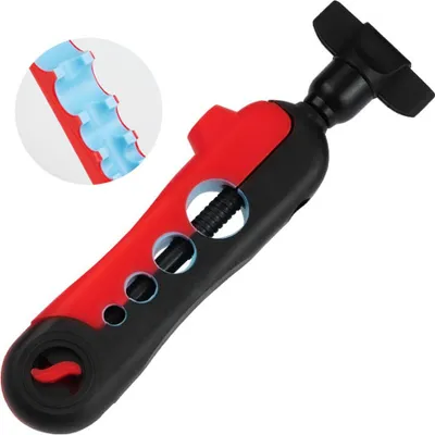 Produktbild von INF Tragbarer Spinnrollen-Schnurwickler mit Silikon-Schutz - Einstellbare Spule Schwarz+Rot