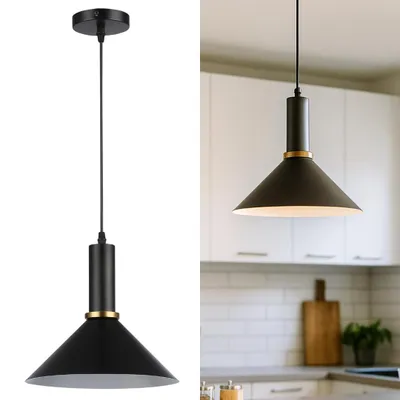 Produktbild von MasterLED Pendelleuchte Olena E27 Schwarz-Kupfer – Loft Hängelampe aus Metall für Küche & Esstisch