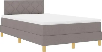 Immagine prodotto di Letto imbottito con box contenitore e testiera, color taupe, 120 x 200 cm, rivestito in tessuto