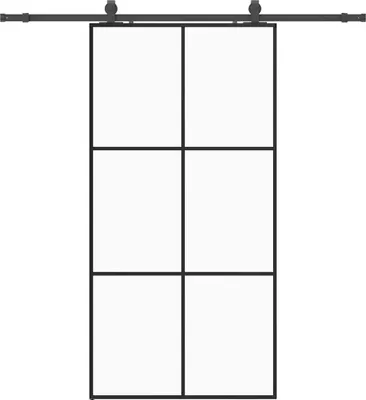 Produktbild von vidaXL Schiebetür mit Beschlag Schwarz 102x205 cm ESG-Glas