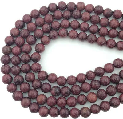 Produktbild von 8mm gepolijste Palissanderholz Perlen für Schmuck