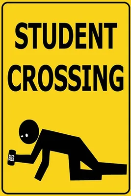 Produktbild von vianmo Holzschild 18x12 cm student crossing Bier