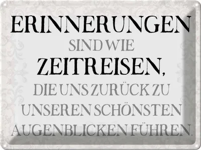 Produktbild von vianmo Blechschild 30x40 cm Erinnerungen sind Zeitn Spruch Zitat