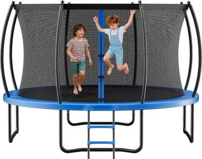 Image de Trampoline d'extérieur VEVOR trampoline au sol 427 x 427 cm avec filet de sécurité & rembourrage épaissi, testé ASTM, trampoline haute performance, charge max. 204 kg trampoline de jardin pour enfants