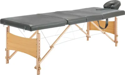 Produktbild von Massageliege 4-Zonen Holzgestell Anthrazit 186x68 cm
