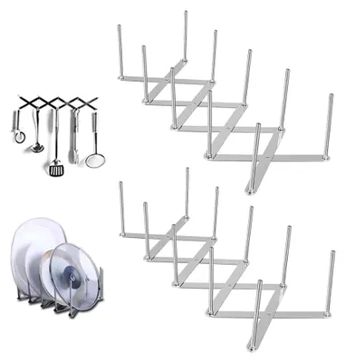 Produktbild von Edelstahl Deckelhalter, 2 Stück Verstellbarer Topfdeckelhalter für Küche und Grill