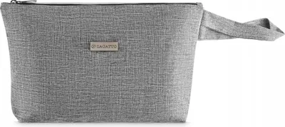 Obrázek produktu pro Kozmetická taška šedá na zips, uni, ZAGATTO, ľahká a priestranná, organizér na kozmetiku, kozmetická taška s očkom na zavesenie, 22x33x4,5 / ZG726