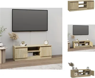 Zdjęcie produktu dla vidaXL Szafka pod TV z drzwiczkami dąb sonoma 102x30x36 cm - Meble TV