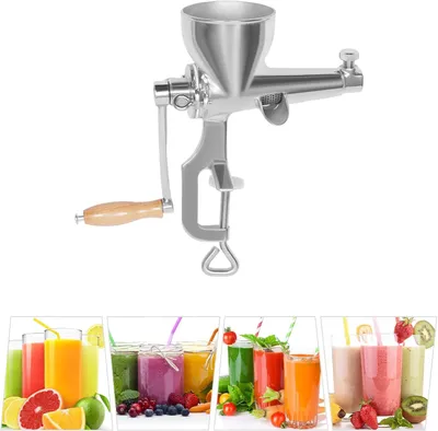 Produktbild von Weizengrasentsaftter, Handpresse aus Edelstahl, mit Sieb und Bürste, für Küche