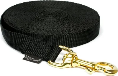Produktbild von Mystique® Nylon Schleppleine 20mm schwarz 5m messing Karabinerhaken