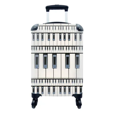 Produktbild von MuchoWow® Koffer Handgepäck Trolley Rollkoffer Kleine Reisekoffer mit 4 Rollen - Klavier - Patterns - Musik - Cabin Size < 55x40x23 cm & 55x40x20 cm - Fotokoffer - Kabinenkoffer - Boardgepäck - Reise-Box - Reisekoffer - Reisegepäck - Koffer mit Bild - Trolley für Kinder