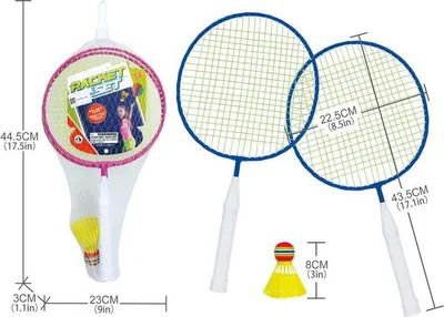 Produktbild von Badminton-Set mit Schlägern und Federball 43,5 cm