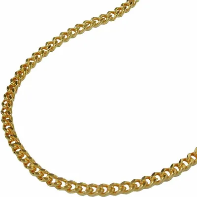 Produktbild von Kette Flachpanzer 2mm diamantiert vergoldet AMD 60cm gold 2x1mm