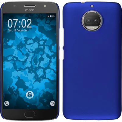Produktbild von PhoneNatic Case kompatibel mit Lenovo Moto G5s - Hülle blau gummiert Hard-case Cover