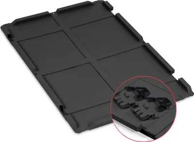 Produktbild von Scharnierdeckel Set Eurobox NextGen mit 2 schwarzen Schiebeschnappverschlüssen | BxT 40x60cm | Schwarz | Eurobehälter, Transportbox, Transportbehälter, Stapelbehälter