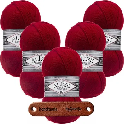 Produktbild von 5 x ALIZE Superlana Tig 56 Red mit Label