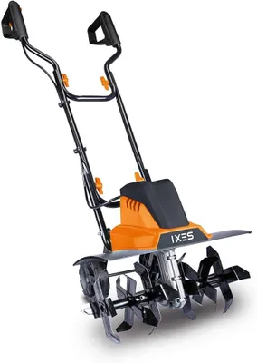 Obrázek produktu pro Elektrická motyčka / zahradní fréza | Pracovní šířka 45 cm | Výkonný motor 1500 W (2 koně) | Pracovní hloubka 22 cm | 24 nožů | Bezpečnostní spínač | Kultivátor / motyčka pro obdělávání půdy | Transportní kola