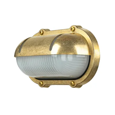Produktbild von Wandleuchte außen IP64 E27 Glas Messing Maritim Außenlampe Wand Hof Terrasse
