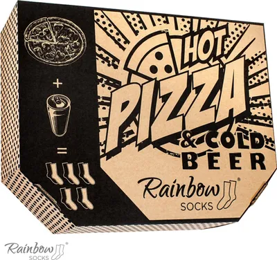Immagine prodotto di Set di calzini: calzini con motivi di pizza e lattine di birra (EU 36-40)