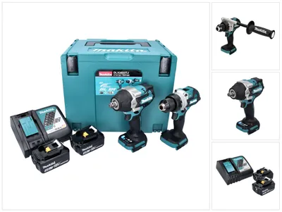 Produktbild von Makita DLX 2453 TJ Akku Kombo Kit Zimmerei DDF 486 Akku Bohrschrauber + DTW 700 Akku Schlagschrauber + 2x Akku 5,0 Ah + Ladegerät + Makpac