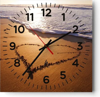 Produktbild von Wanduhr - Quadrat - Glasuhr - Sommer Meer Sand Strand - 40x40cm - Schleichendes Uhrwerk - Lautlos - zum Aufhängen bereit - Dekoration Modern - Wanddekoration aus Glas - C4AC40x40-3163
