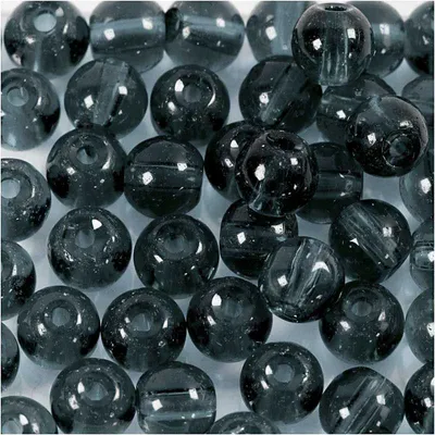 Immagine prodotto di 45 perle di vetro rotonde sfaccettate Ø 4 mm - grigio scuro