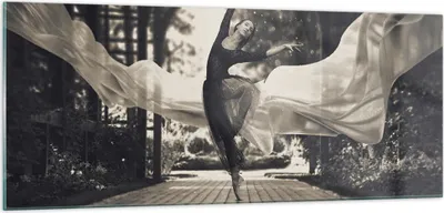 Produktbild von Bilder auf glas - Einteilig - Ballerina Tanz Luft - 100x40cm - Glasbilder - Wandbilder - Bilder - zum Aufhängen bereit - Wanddekoration aus Glas - Glas Bilder - Wandbild auf Glas - GAB100x40-4945