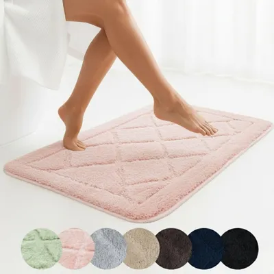 Produktbild von Badematte - Rosa - 50x80 cm - Rechteckig - Rutschfest - SOFT - Maschinenwaschbar - Schnell Trocknend