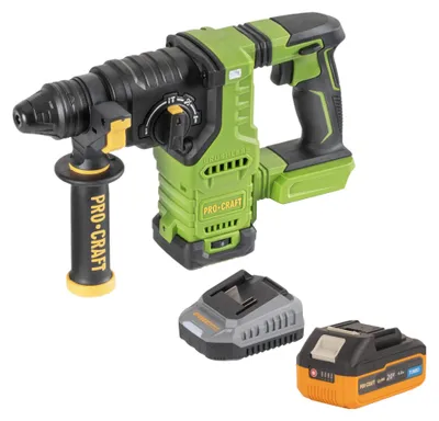 Produktbild von Procraft PHA30bb Akku Bohrhammer 20 V 2,8 J SDS plus Brushless + 1x Akku 4,0 Ah + Ladegerät
