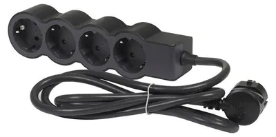 Image de Legrand multiprise plat 4x prise, 1,5 mètre de câble noir 694553